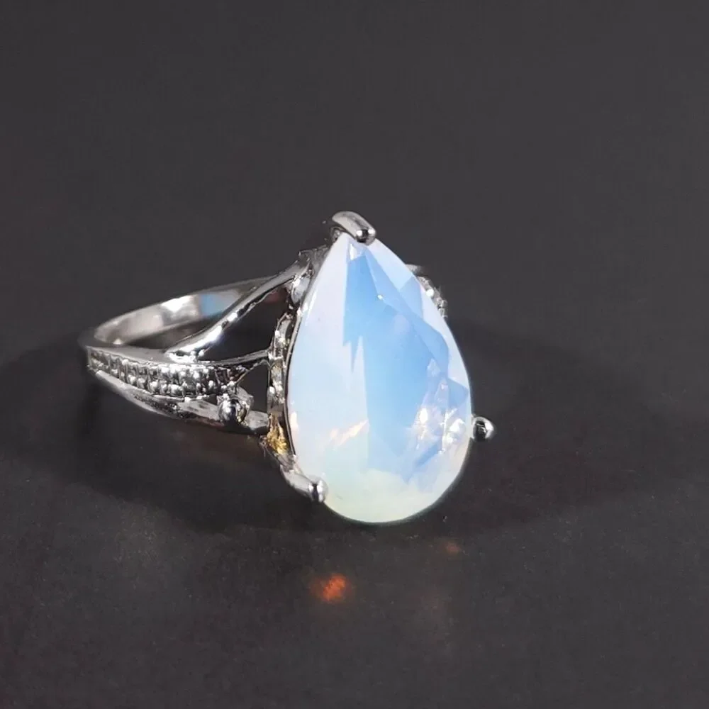 Opal Ring Sterling Silver Size 6-3/4
